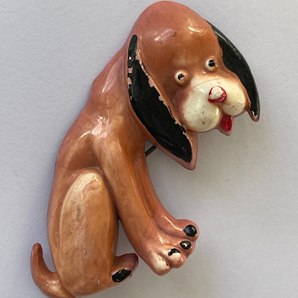 1950's Hound Dog Plastic Brooch-Vintageonline-Vintage Online