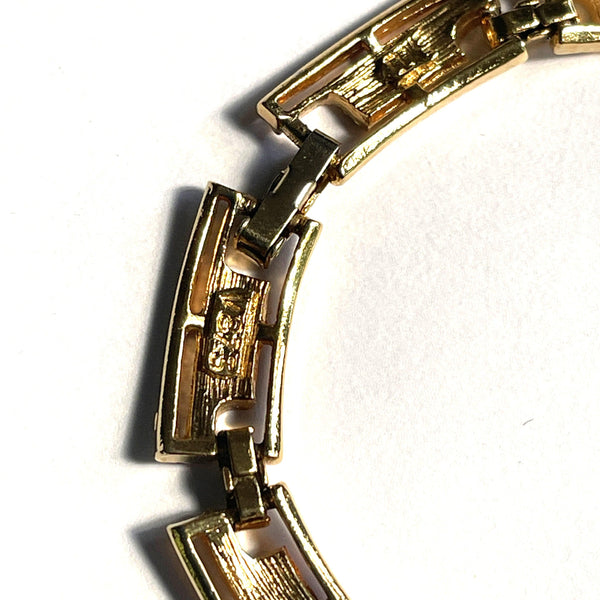 1990's Modernist Gold tone Choker Necklace-Vintageonline-Vintage Online