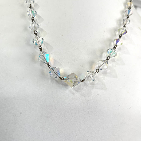 50's Vintage Aurora Borealis Crystal Bead Necklace-Vintageonline-Vintage Online