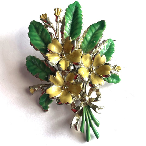 Birthday Brooch for February Primrose by Exquisite UK 1960's-Exquisite UK-Vintage Online