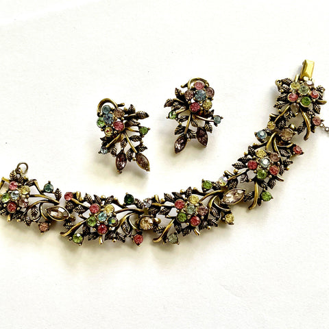 Coro Vintage Mid Century Bracelet and Earrings-CORO-Vintage Online