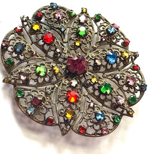 Czech Filigree Vintage Brooch-Vintage Online-Vintage Online