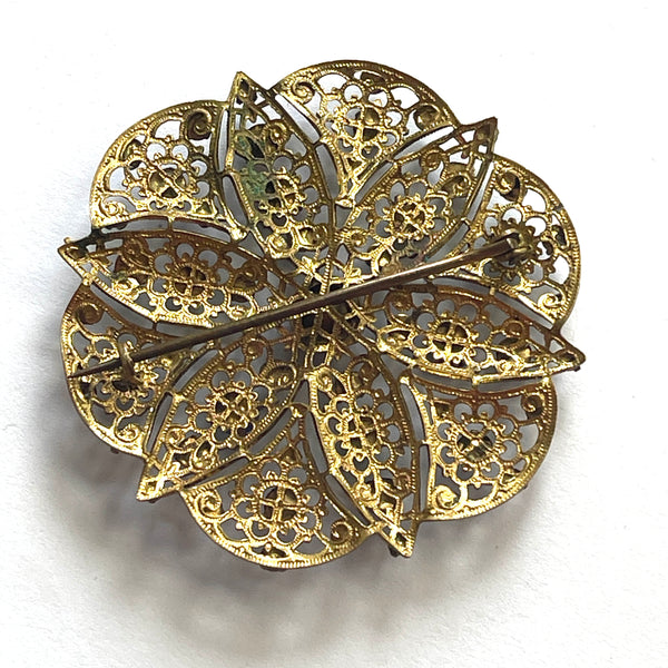 Czech Filigree Vintage Brooch-Vintage Online-Vintage Online
