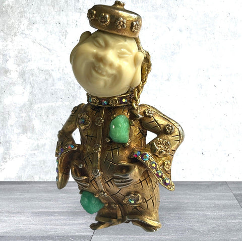 HAR Vintage Smiling Asian Man Brooch 1960's-HAR NEW YORK-Vintage Online