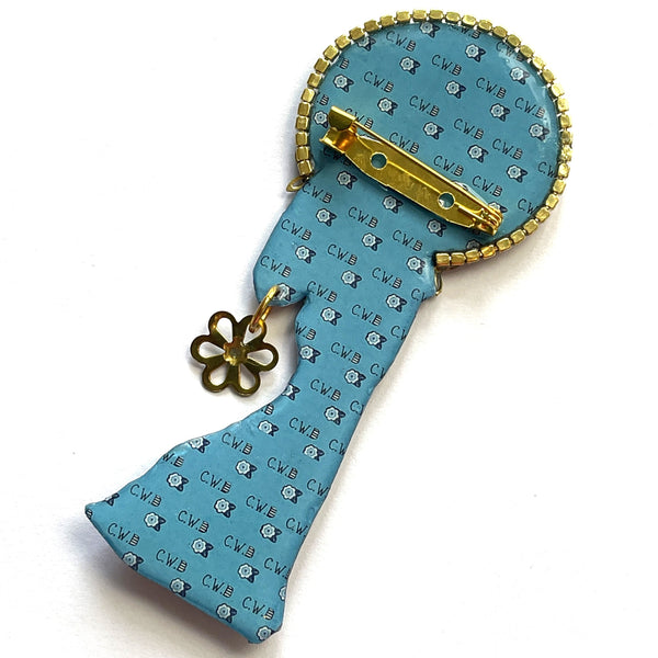 Hand Made UK Elegant Deco Lady Brooch-Cat Walk Buttons Uk-Vintage Online