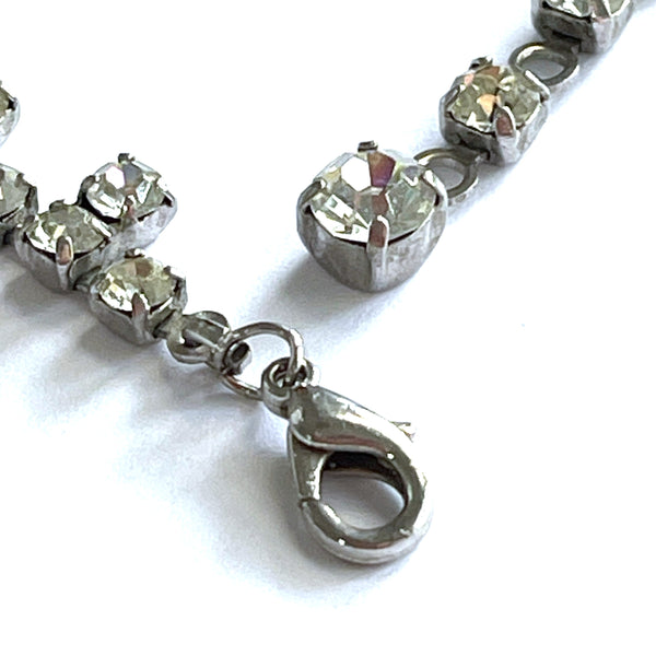 Mother of Pearl & Rhinestone Vintage Necklace