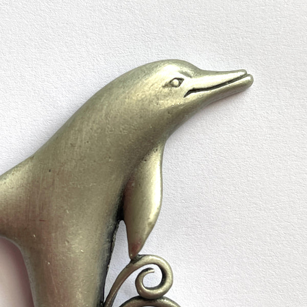 JJ Jonette Signed Dolphin Brooch USA-JJ Jonette Jewellery Company USA-Vintage Online
