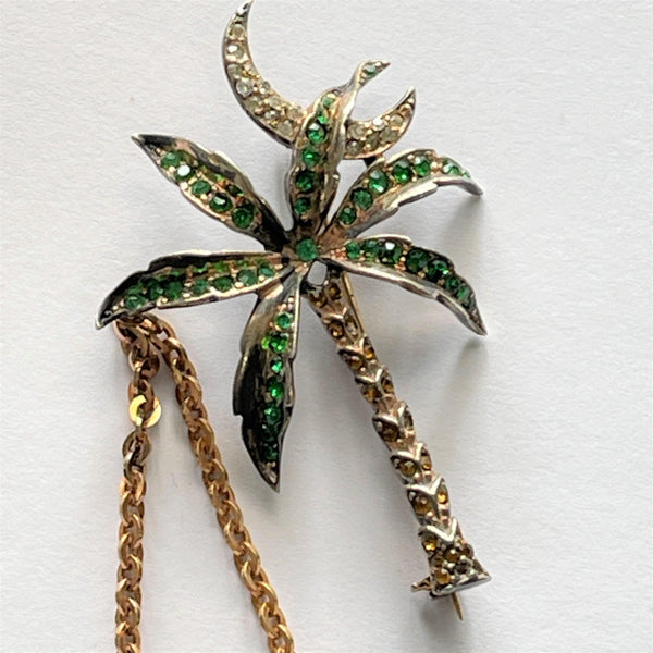 Rare Mexican And Palm Tree Double Brooch Pins 1950's-Vintageonline-Vintage Online