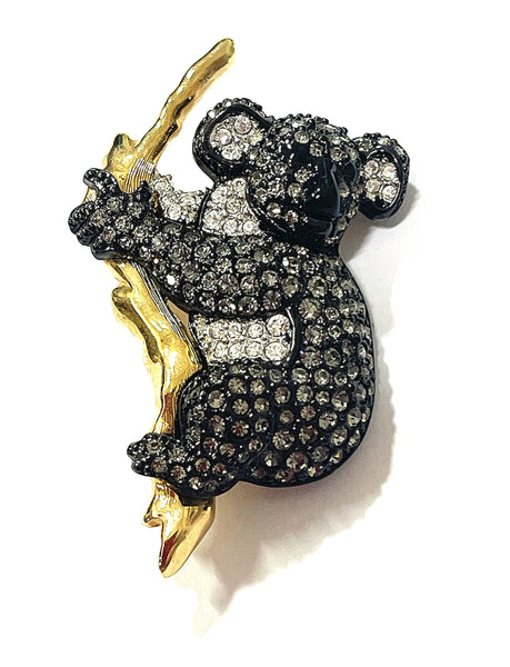 Swarovski Vintage Rhinestone Koala Brooch-Swarovski-Vintage Online