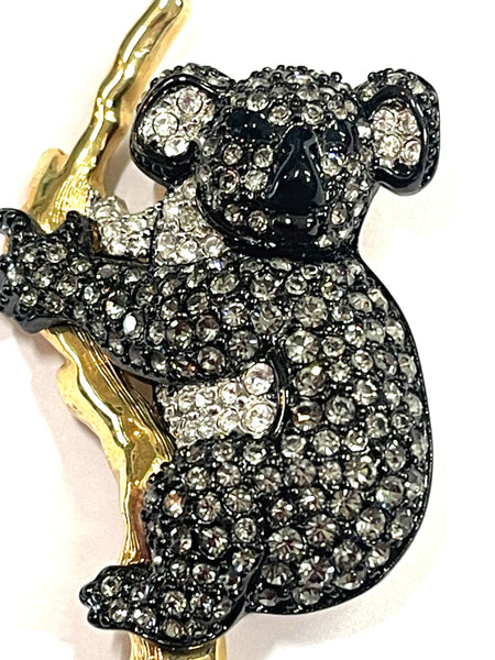 Swarovski Vintage Rhinestone Koala Brooch-Swarovski-Vintage Online