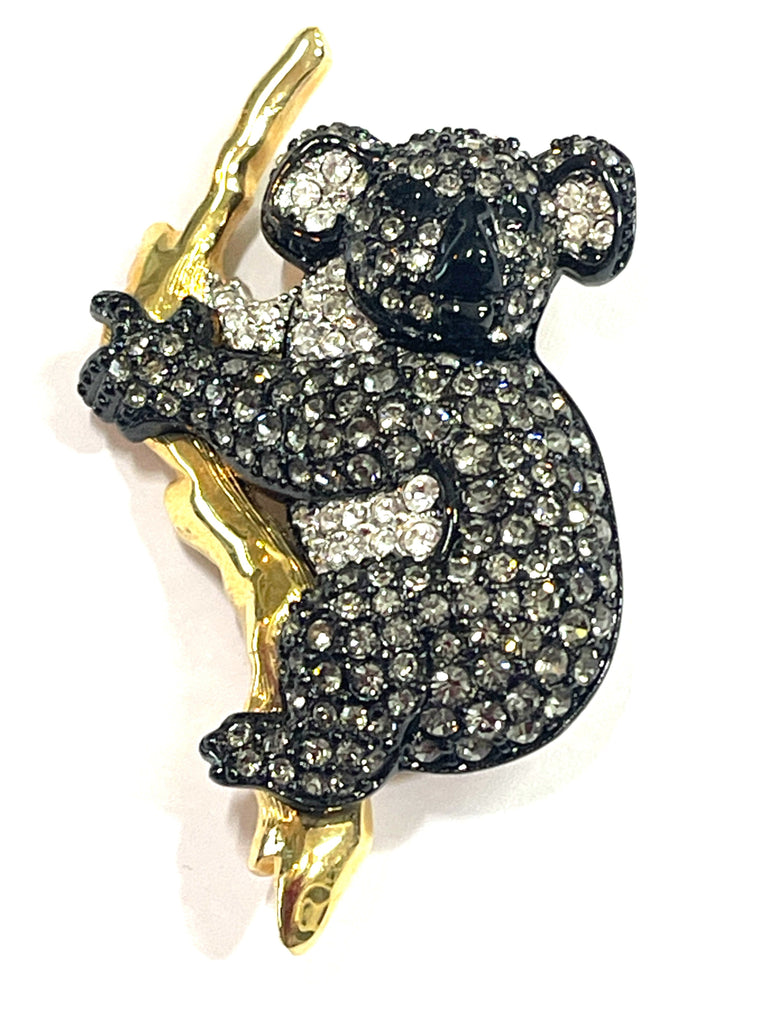 Swarovski Vintage Rhinestone Koala Brooch-Swarovski-Vintage Online