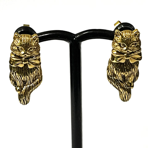Vintage Avon Cute Cat Earrings-AVON-Vintage Online