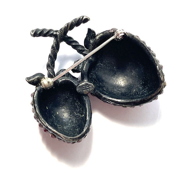 Weiss USA Vintage 60's Signed Strawberry Rhinestone Brooch-WEISS USA-Vintage Online