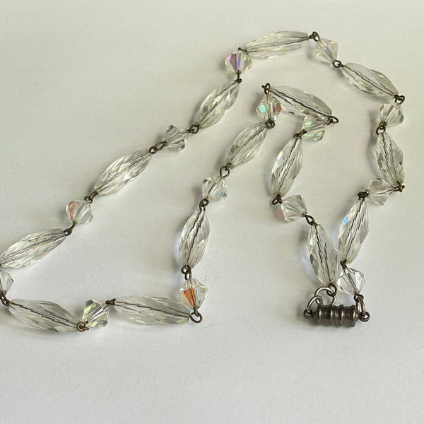 1950's Crystal AB Bead Necklace-Vintageonline-Vintage Online