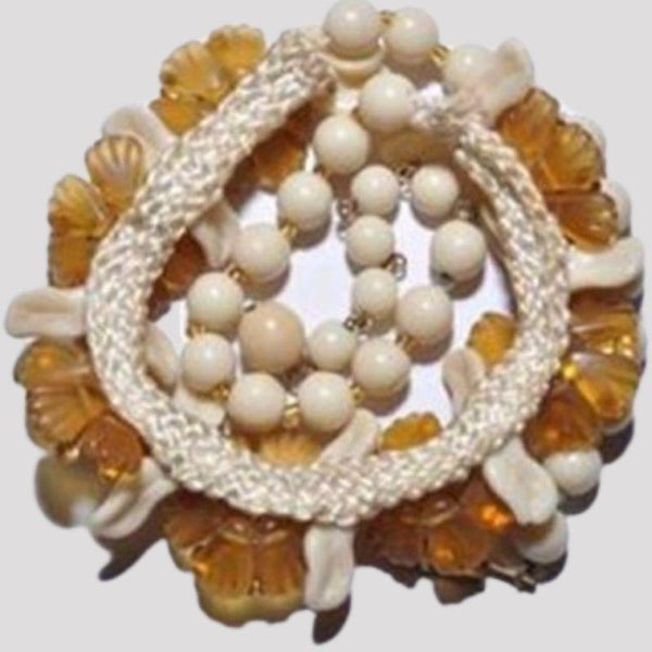 1950's Glass Bead Floral Necklace-Germany-Vintageonline-Vintage Online