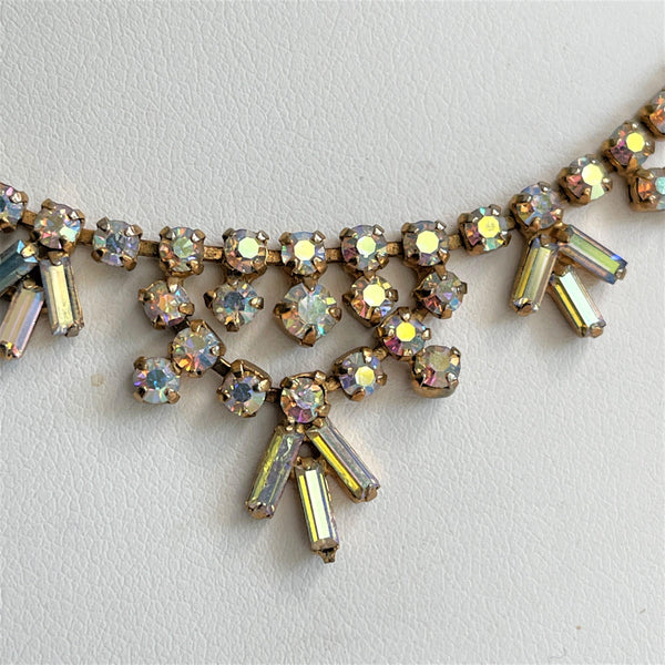 1960's Aurora Borealis Rhinestone Necklace-Vintageonline-Vintage Online