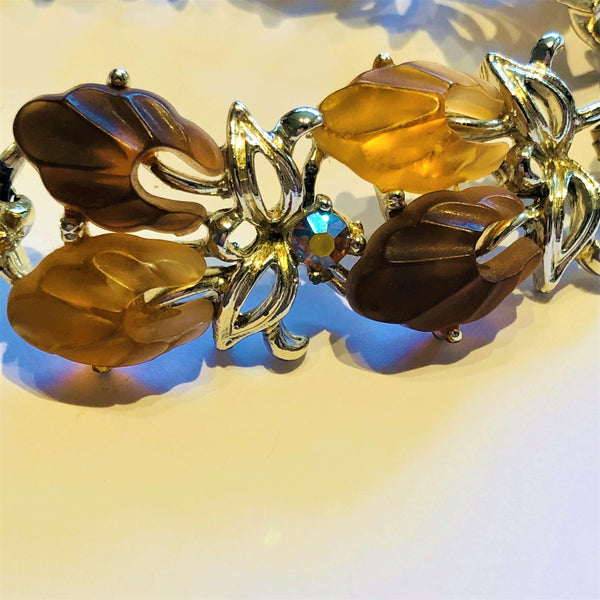 1960's Vintage Thermoset Lucite & Rhinestone Bracelet-Vintageonline-Vintage Online