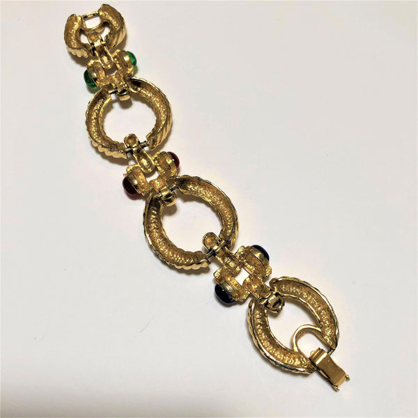 1980's Cabochon Gold tone Vintage Bracelet-Vintageonline-Vintage Online