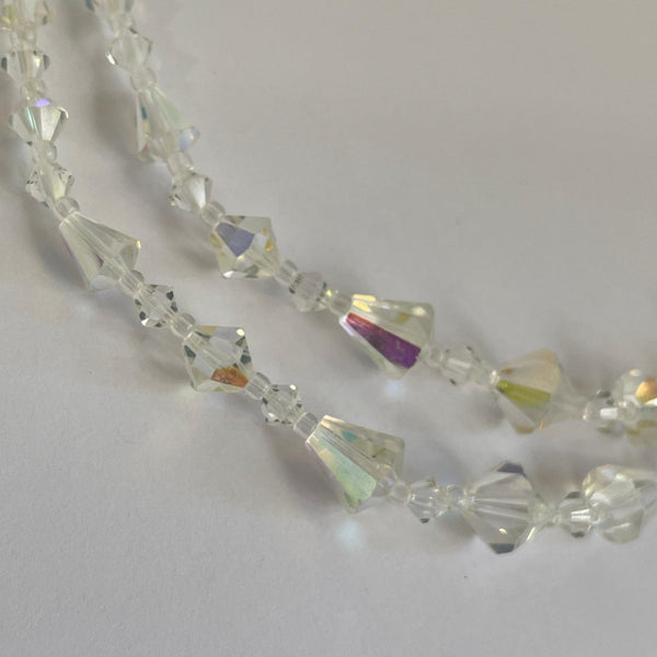 AB Crystal Faceted Vintage Bead Necklace Double Strand-Vintageonline-Vintage Online