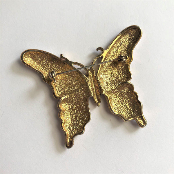 Butterfly Enamelled Brooch-Vintageonline-Vintage Online