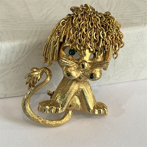 Cute Lion, Chain Mail Hair Brooch-Vintageonline-Vintage Online