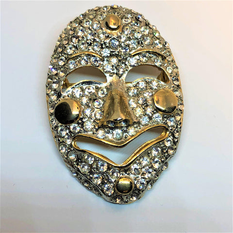 Diamante Face Mask Brooch  Vintageonline