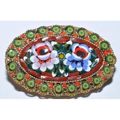 Italian Vintage Micromosaic Brooch