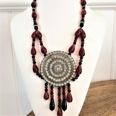 Vintage Style Rhinestone Bead Necklace Vintageonline
