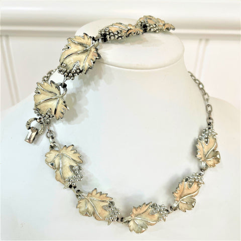 Sarah Coventry Vintage 1960's Enamelled Leaf Necklace & Bracelet-Sarah Coventry-Vintage Online