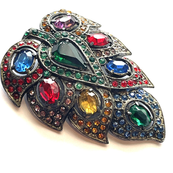 1930's Jewelled Art Deco Vintage Brooch-Vintageonline-Vintage Online