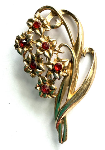 1940's Coro Vintage Bouquet Brooch-CORO-Vintage Online
