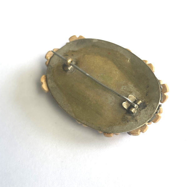 1940's Hand Made Wooden Brooch-Vintageonline-Vintage Online