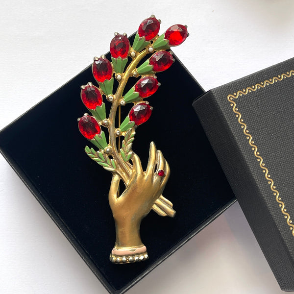1940's Vintage Hand Brooch-Vintageonline-Vintage Online