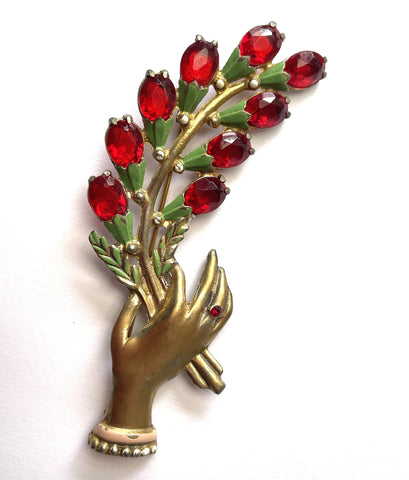 1940's Vintage Hand Brooch-Vintageonline-Vintage Online