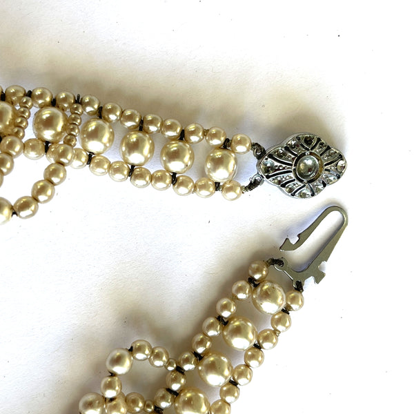 1950's Pearl Rope Choker Necklace-Vintageonline-Vintage Online