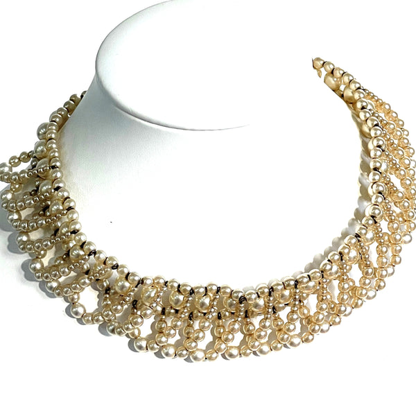 1950's Pearl Rope Choker Necklace-Vintageonline-Vintage Online
