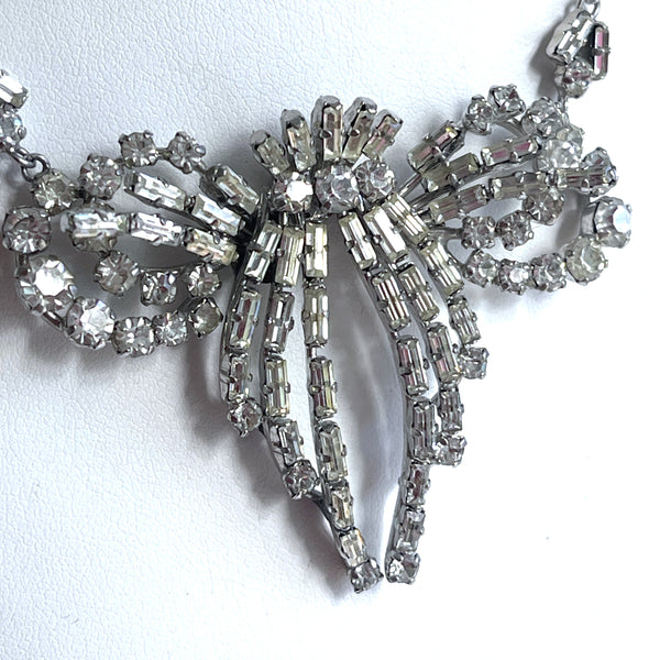 1950's Rhinestone Necklace and Earrings Set-Vintageonline-Vintage Online