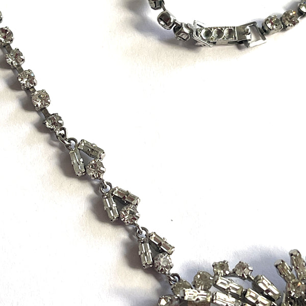 1950's Rhinestone Necklace and Earrings Set-Vintageonline-Vintage Online