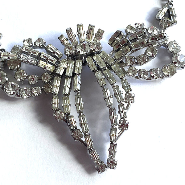 1950's Rhinestone Necklace and Earrings Set-Vintageonline-Vintage Online