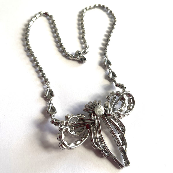 1950's Rhinestone Necklace and Earrings Set-Vintageonline-Vintage Online