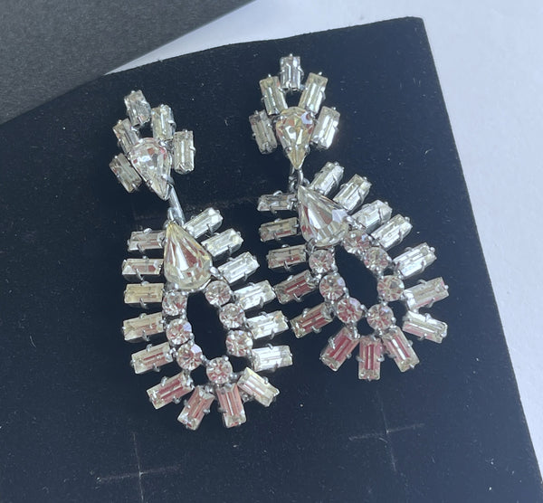 1950's Rhinestone Necklace and Earrings Set-Vintageonline-Vintage Online