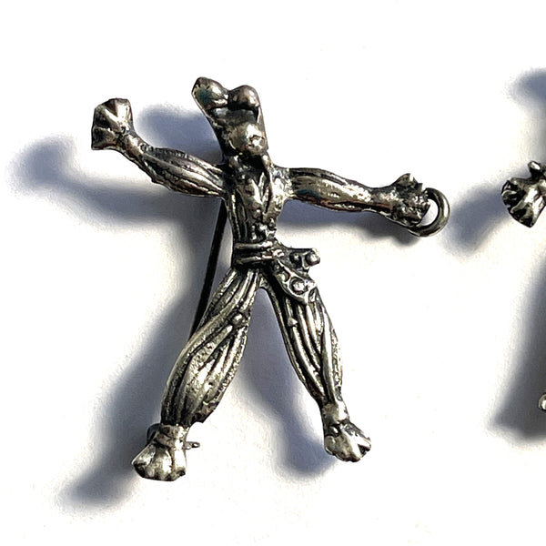 1950's Silver tone Ragdoll Scatter Pin Brooches-Vintageonline-Vintage Online