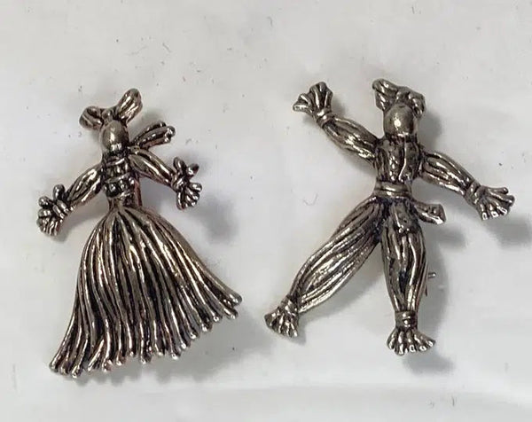 1950's Silver tone Ragdoll Scatter Pin Brooches-Vintageonline-Vintage Online