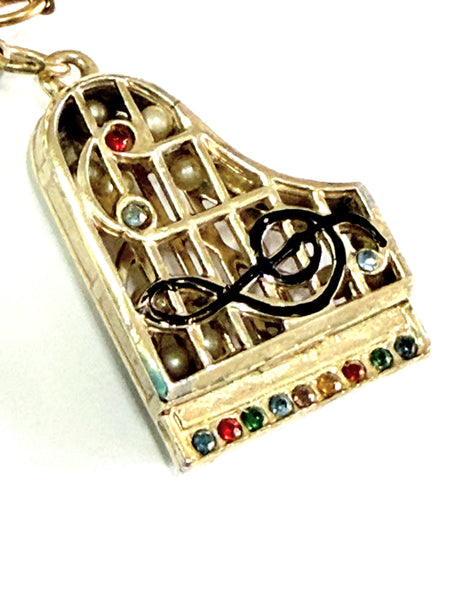 1950's Vintage Piano Charm Bracelet-Vintageonline-Vintage Online