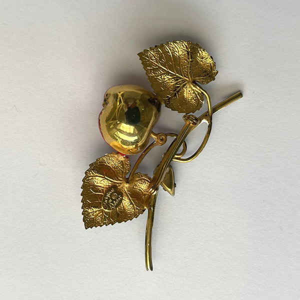 Original by Robert 1960's Enamelled Cherry Brooch-Original by Robert-Vintage Online