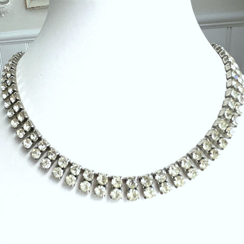 1960's Rhinestone Choker Necklace-Vintageonline-Vintage Online