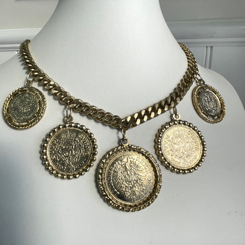 1980's Coin Necklace-Vintageonline-Vintage Online