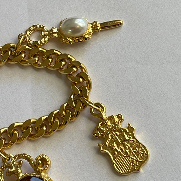1980's Original Stock Gold tone Necklace With Charms-Vintageonline-Vintage Online