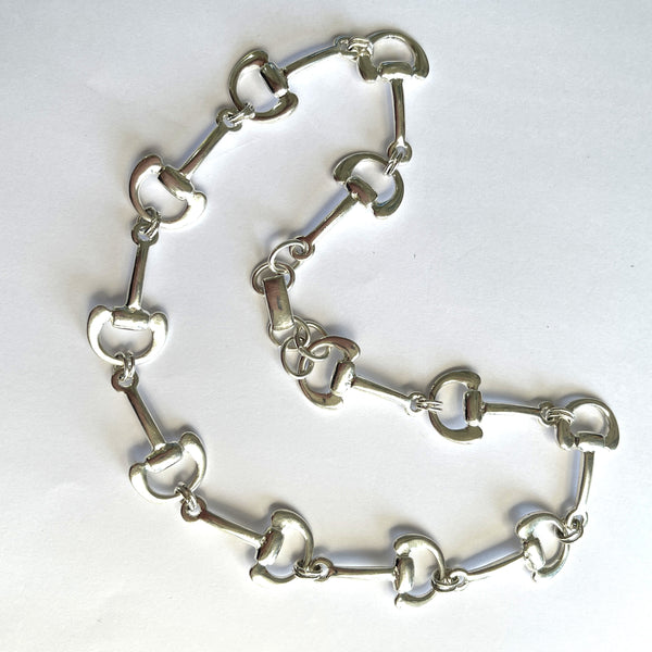 1980's Silver Tone Choker Necklace-Vintageonline-Vintage Online