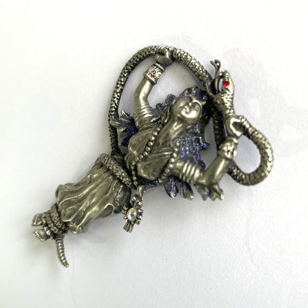 1980's Vintage Medusa Figural Brooch by Jonette USA-Vintageonline-Vintage Online
